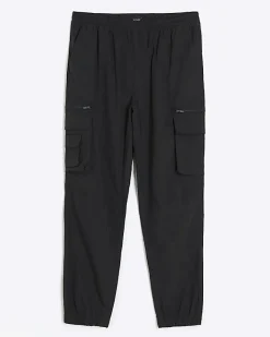 River Island regular fit cargo trousers Black Fashion