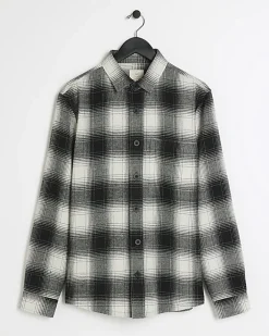 River Island regular fit check shirt Black Fashion