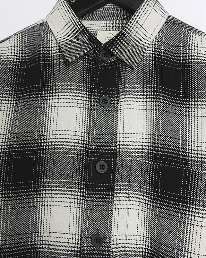 River Island regular fit check shirt Black Fashion