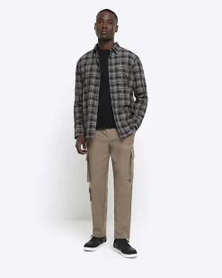 River Island regular fit check shirt Black Best