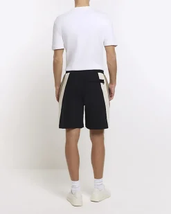 River Island regular fit colour block shorts Black Fashion