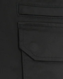 River Island regular fit cuffed cargo trousers Black Hot