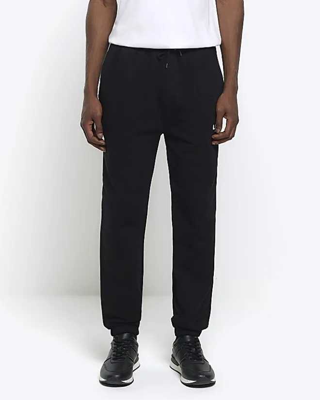 River Island regular fit graphic joggers Black Best