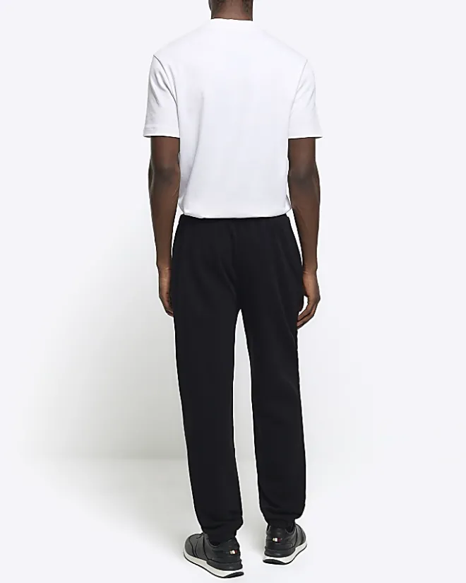 River Island regular fit graphic joggers Black Best