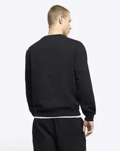 River Island regular fit long sleeve sweatshirt Black Discount