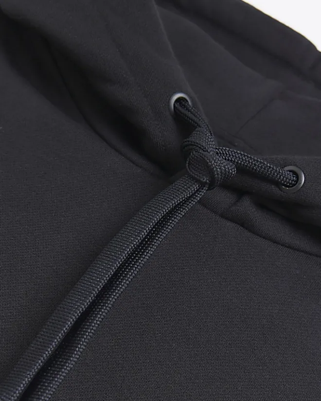 River Island regular fit plain hoodie Black New