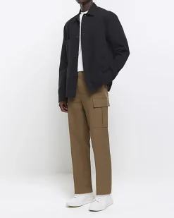 River Island regular fit pocket overshirt Black Discount