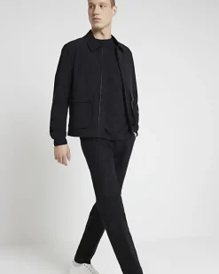 River Island regular fit smart chino trousers Black Best