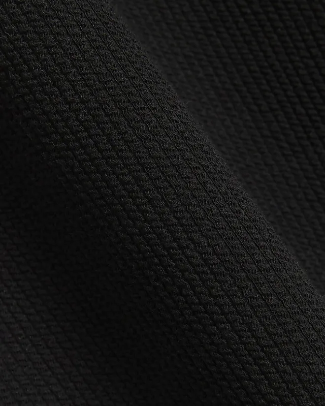 River Island regular fit smart texture zip neck polo Black Discount