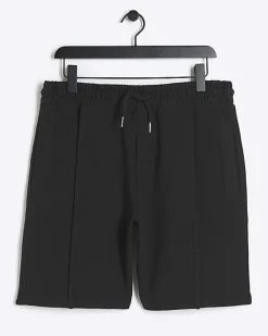 River Island regular fit textured smart shorts Black Hot