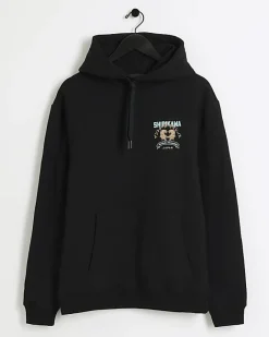 River Island regular fit tiger graphic hoodie Black Discount
