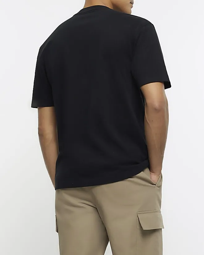 River Island regular fit t-shirt Black Discount