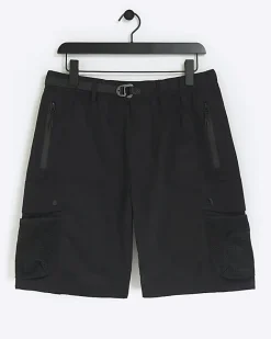 River Island regular fit utility cargo shorts Black Sale