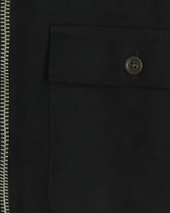 River Island regular fit zip up overshirt Black Clearance