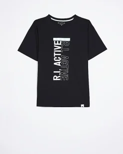 River Island RI Active graphic t-shirt Black New