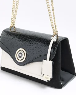 River Island RI embossed chain shoulder bag Black Best