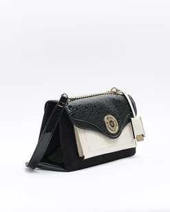 River Island RI embossed chain shoulder bag Black Best