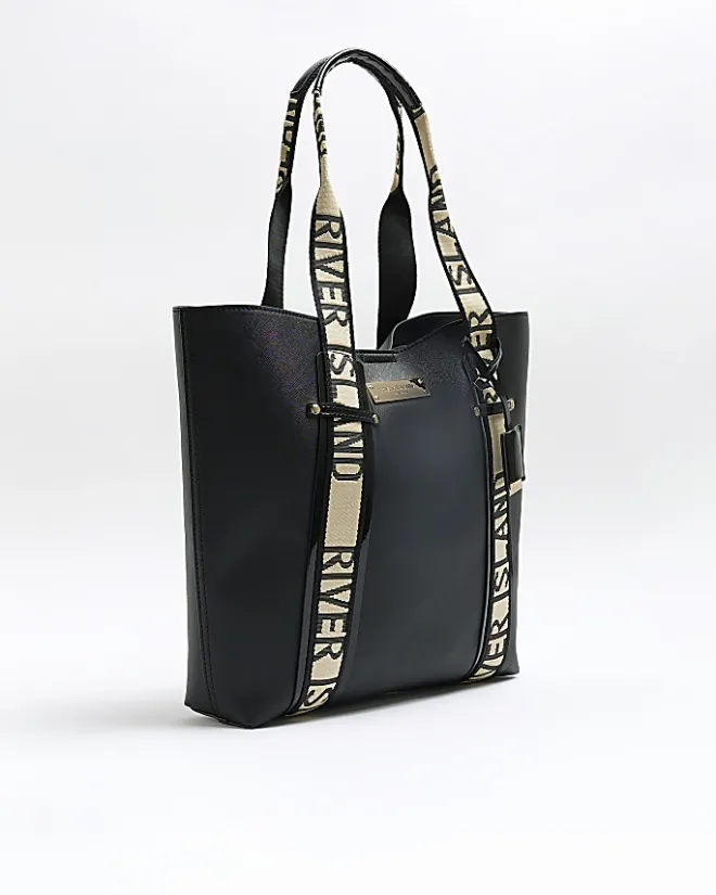 River Island RI handle shopper bag Black Clearance