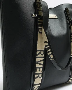 River Island RI handle shopper bag Black Clearance