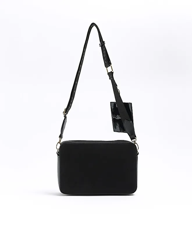 River Island RI monogram boxy cross body bag Black Best