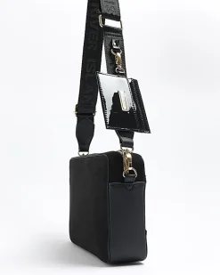 River Island RI monogram boxy cross body bag Black Best