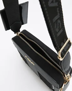 River Island RI monogram boxy cross body bag Black Best