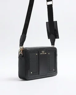 River Island RI monogram boxy cross body bag Black Online