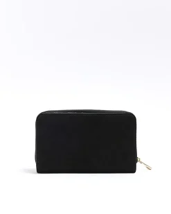 River Island RI monogram envelope purse Black New