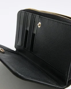 River Island RI monogram envelope purse Black New