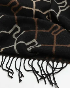River Island RI monogram ombre scarf Black Online