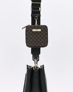 River Island RI monogram pouch cross body bag Black Discount