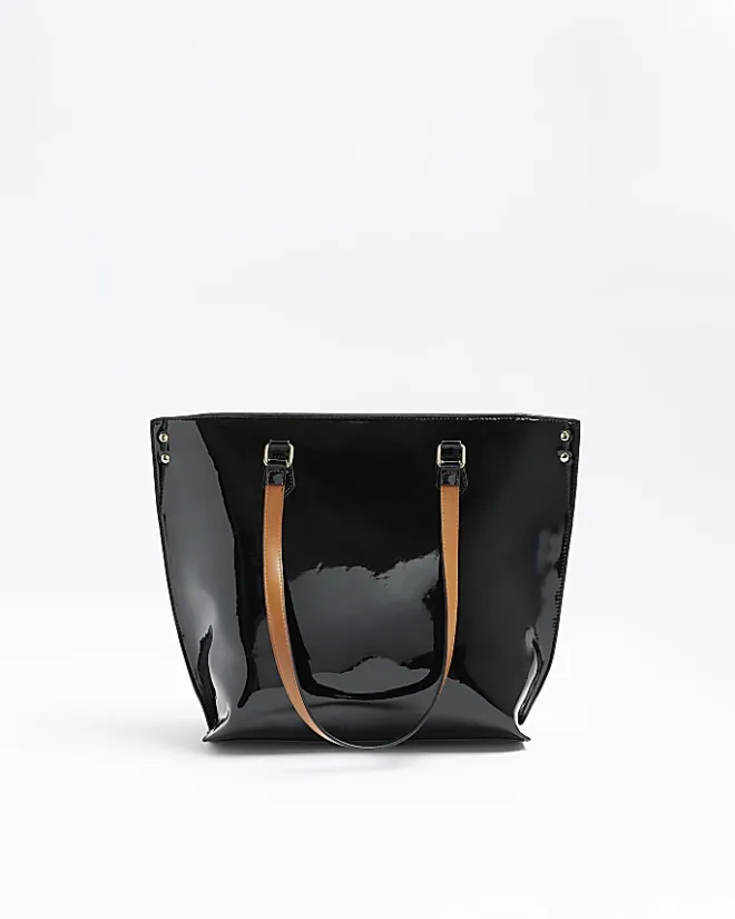River Island RI monogram shopper bag Black Online