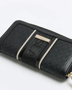River Island RI monogram webbing purse Black Fashion