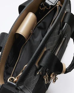 River Island RI monogram webbing tote bag Black Fashion