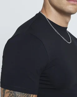River Island RI studio muscle fit t-shirt Black Hot