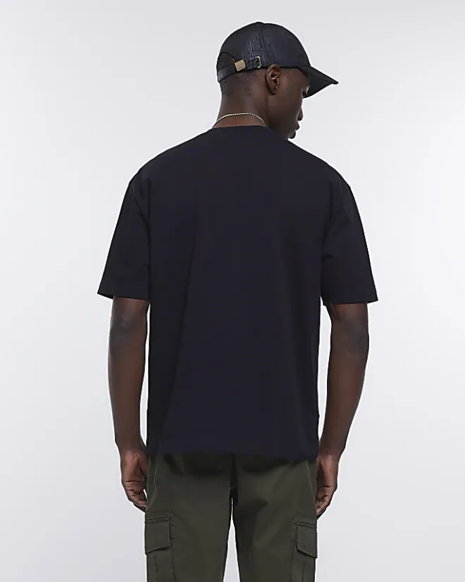River Island RI studio oversized fit t-shirt Black Online