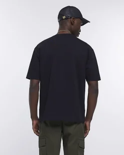 River Island RI studio oversized fit t-shirt Black Online