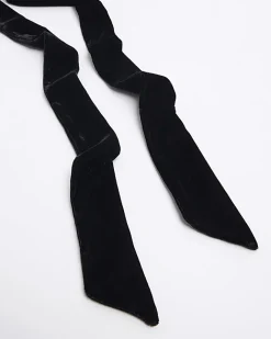 River Island RI Studio velvet scarf Black New