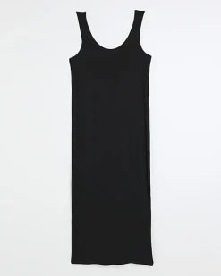 River Island rib sleeveless bodycon maxi dress Black Online
