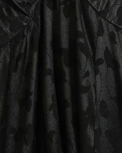 River Island satin floral twist shift midi dress Black New