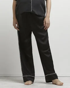River Island satin maternity pyjama bottoms Black Clearance