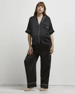 River Island satin maternity pyjama top Black Discount