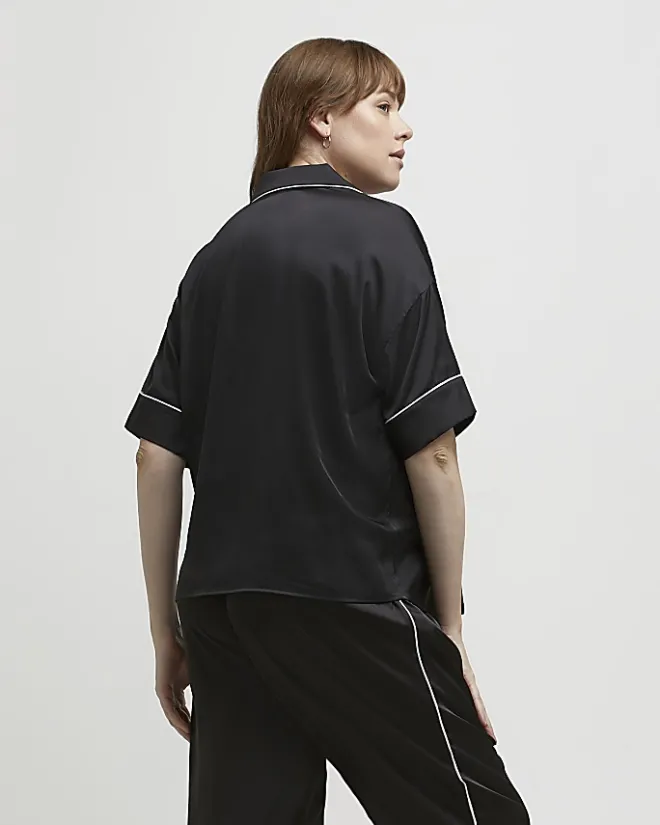 River Island satin maternity pyjama top Black Discount