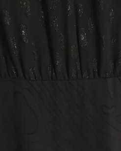 River Island satin textured skater midi dress Black New