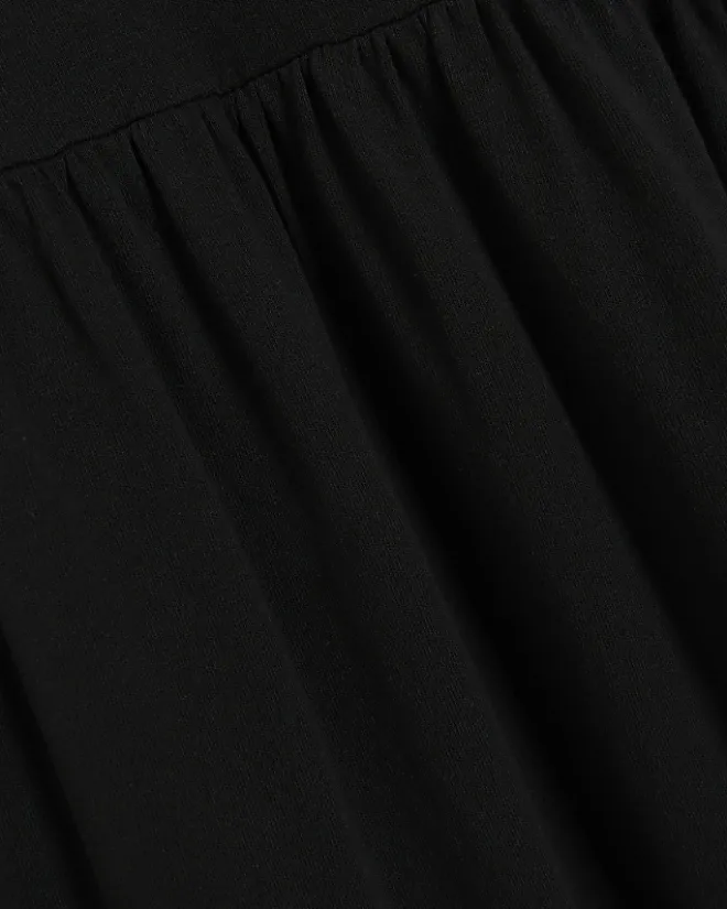 River Island scoop neck skater midi dress Black Fashion