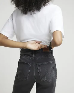 River Island Sculpt Mom Jeans Black New