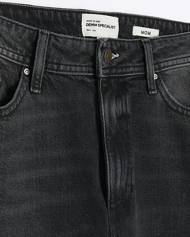 River Island Sculpt Mom Jeans Black New