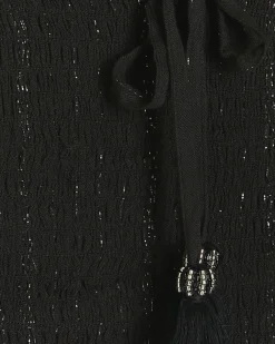 River Island shirred glitter bandeau top Black Discount