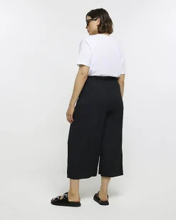 River Island Shirred Waist Culottes Black Hot