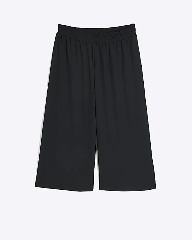River Island Shirred Waist Culottes Black Hot